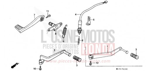BRAKE PEDAL/CHANGE PEDAL VFR750FH de 1987